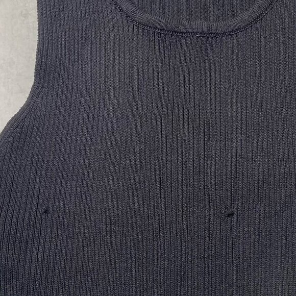 NEW Collection Rhinestone Fringe Trim Ribbed Stretchy Crop Tank Top Black Sz S/M - Picture 10 of 10